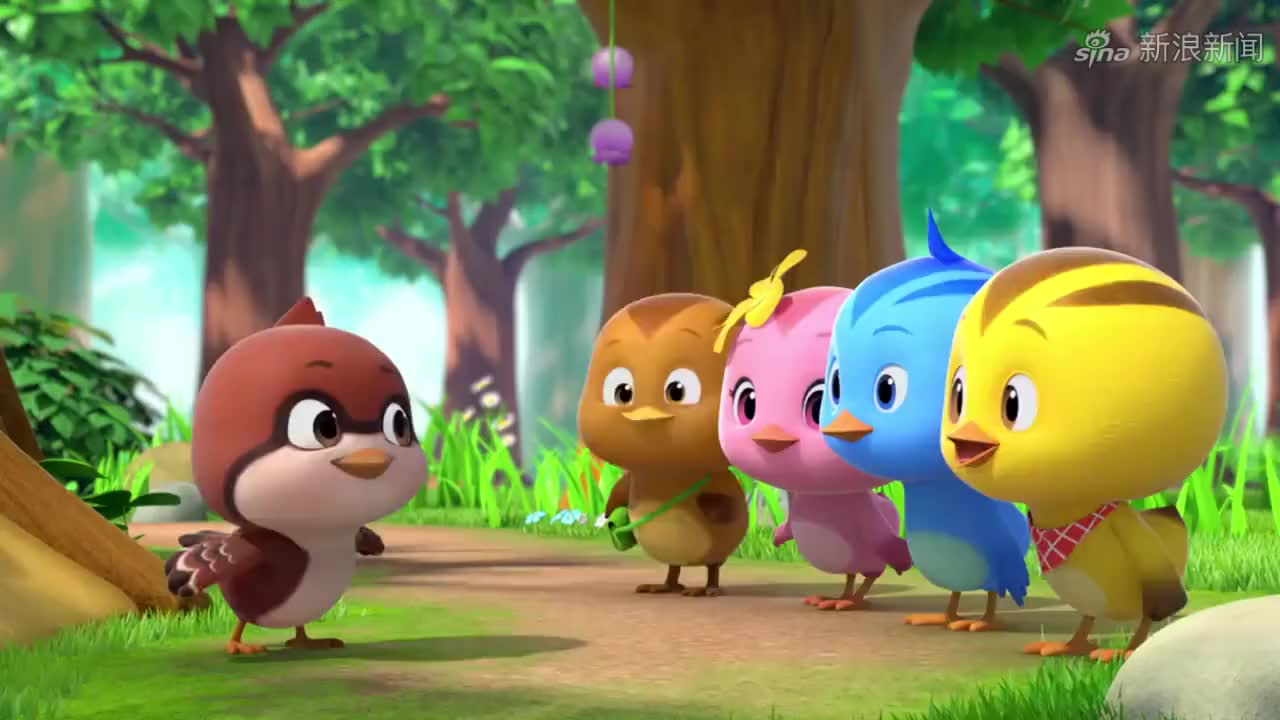 萌鸡小队:萌鸡们和青蛙成朋友啦,大家一起做游戏,玩得真欢乐