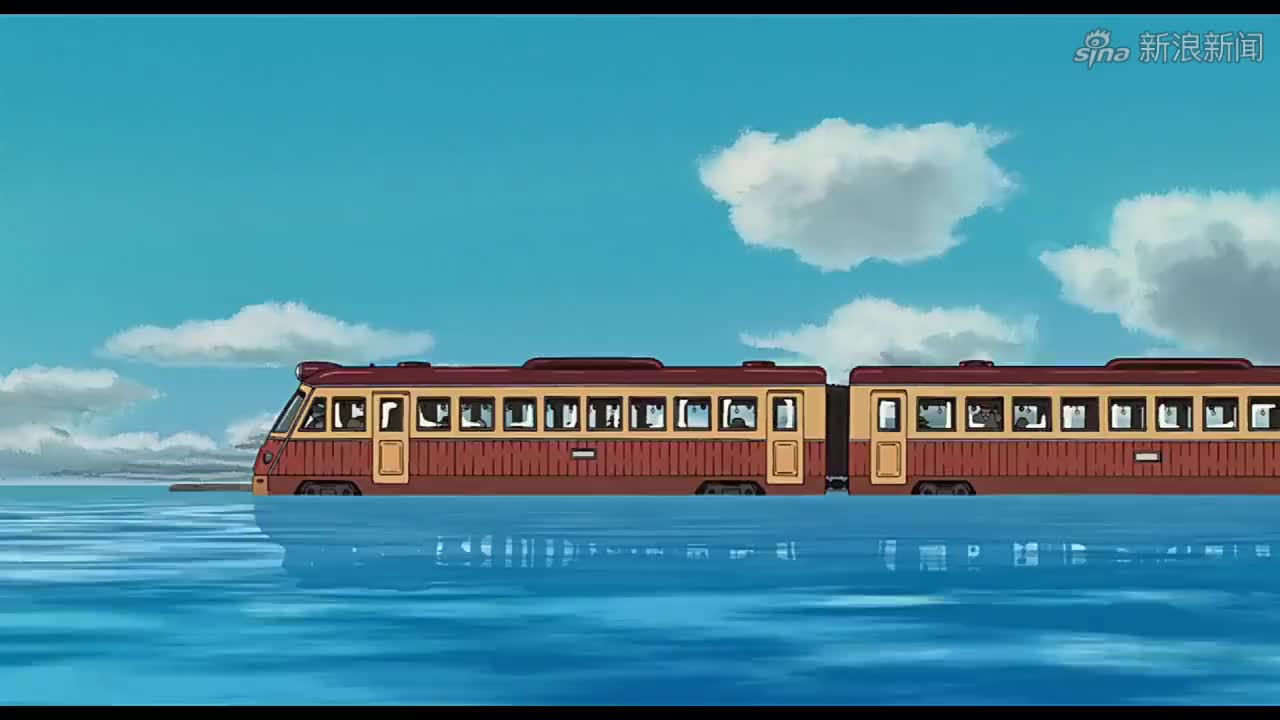 千与千寻:无脸男陪着小千坐电车,在心爱的人面前,他变得很安静