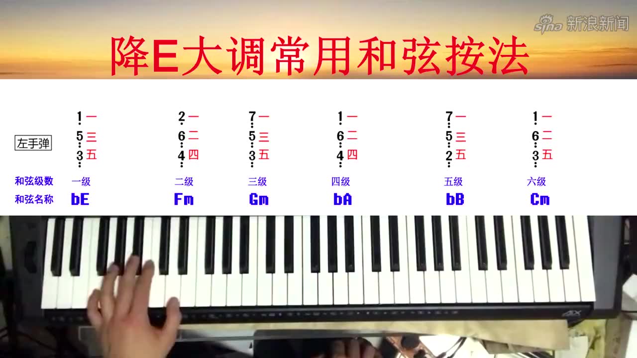 电子琴简谱教学:手把手教你弹降e大调《希望》,简单好听好学