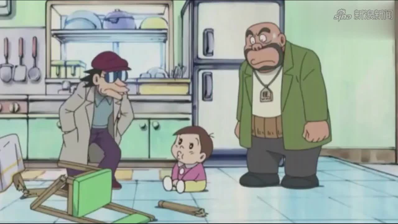 哆啦a梦:大雄哄小优拿回糖果被恶扁,家里来小偷小优轻松搞定