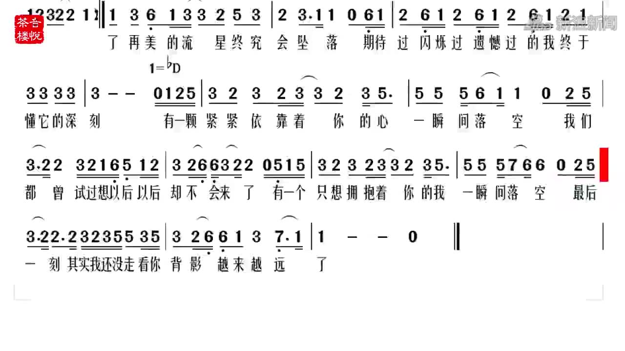 印子月《落空》视听简谱,《旋风少女》主题曲