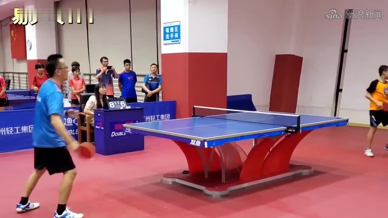 乒乓网红尹航的真实水平有多高?看看他和国乒队长马龙的这场大战
