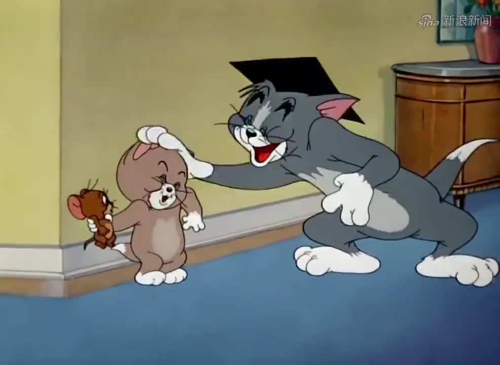 猫和老鼠:杰瑞和小猫成了好朋友,一起对抗汤姆,快把汤姆撵出去