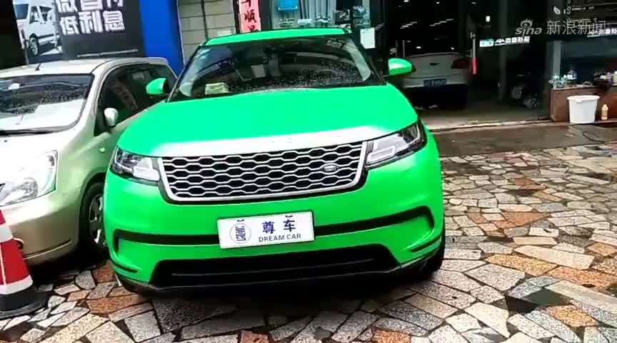 路虎星脉,改色贴膜电光苹果绿