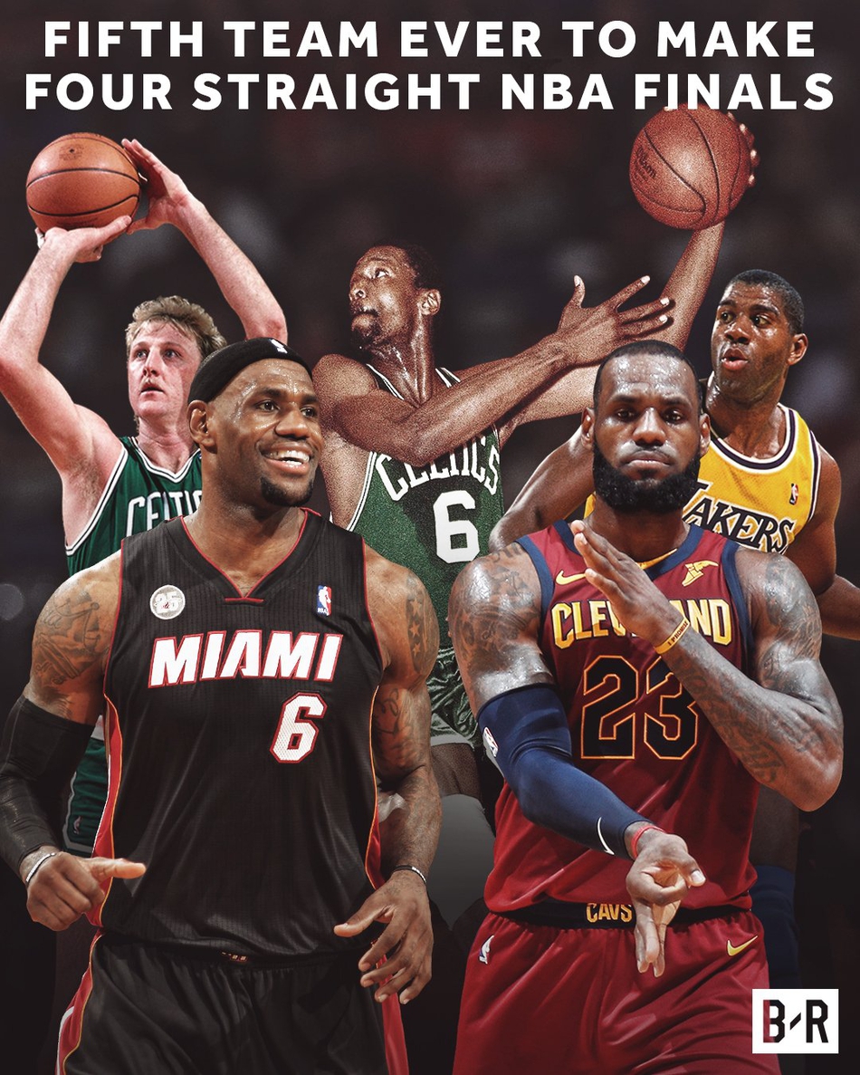 詹姆斯连续8年打进总决赛