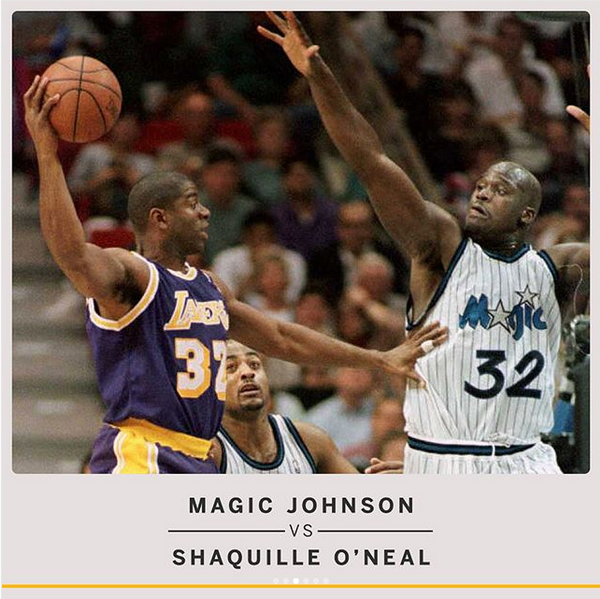 “魔术师”约翰逊vs沙奎尔-奥尼尔