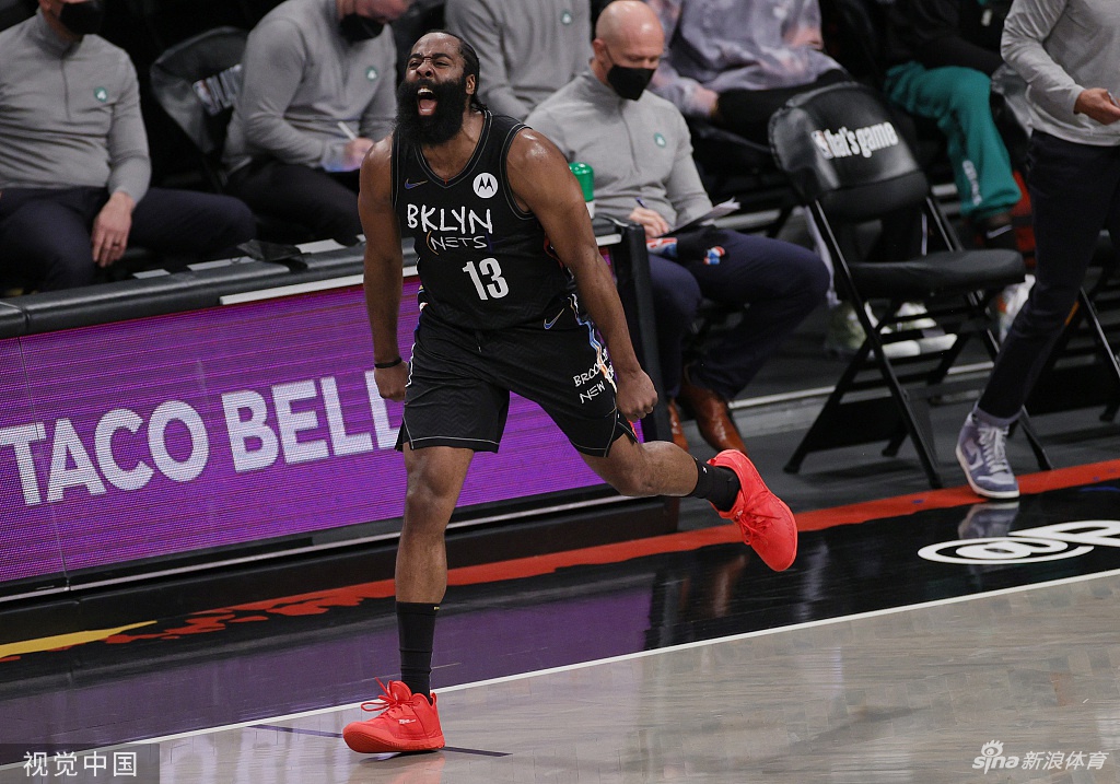 [NBA季后赛]篮网4-1淘汰凯尔特人 哈登砍三双