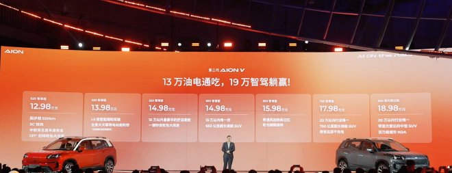 售12.98万元起 第二代AION V正式上市