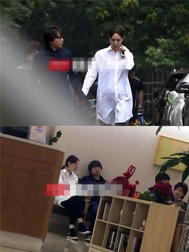 有媒体拍到夫妇二人做产检