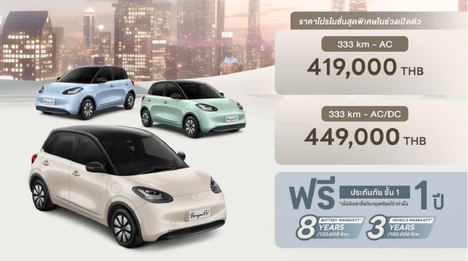 五菱缤果泰国上市 折合人民币8.359万元起