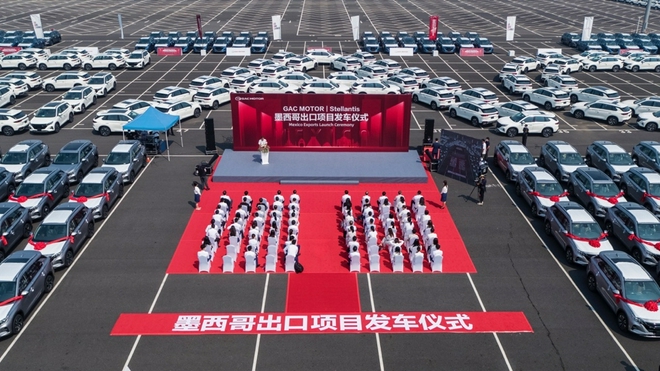Aerial photography scene of departure ceremony