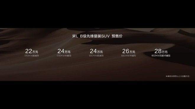 预售22万元起 比亚迪宋L正式开启预售