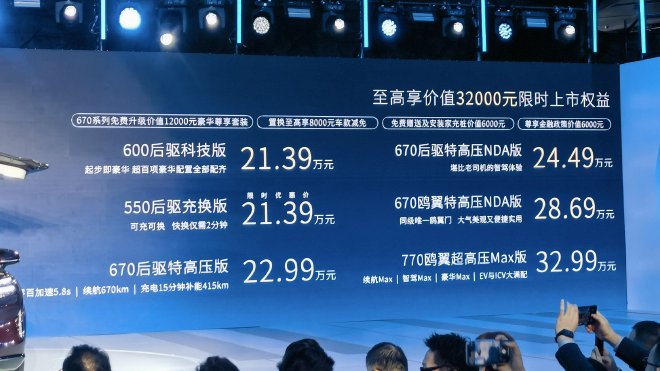 售价21.39-32.99万元 昊铂HT正式上市