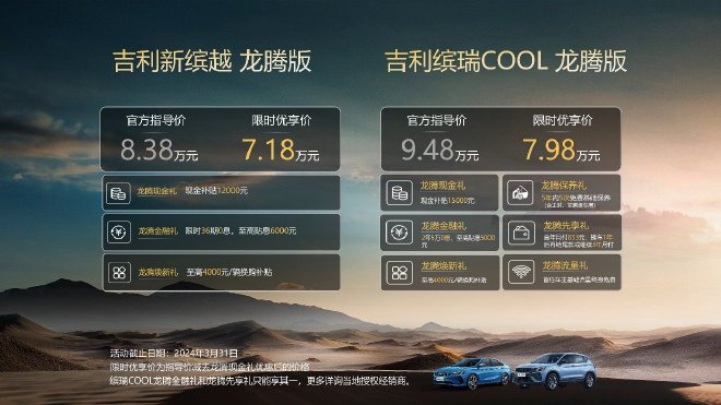 吉利双缤龙腾版上市 限时优享价7.18万元起