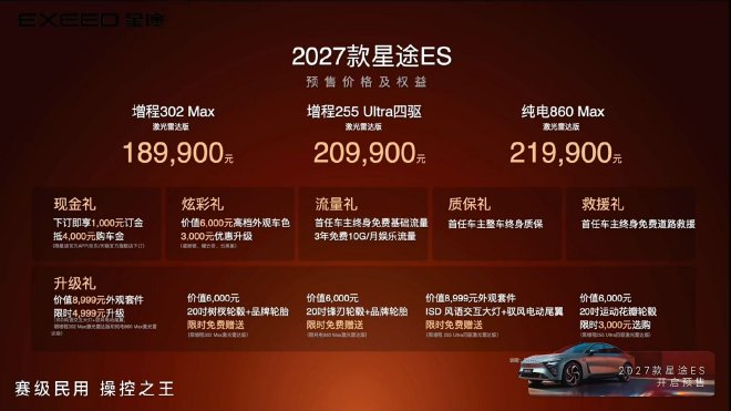 2027款星途ES开启预售 预售18.99-21.99万元