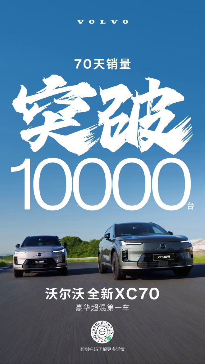 26.99万起 沃尔沃XC70上市70天累计销量破万