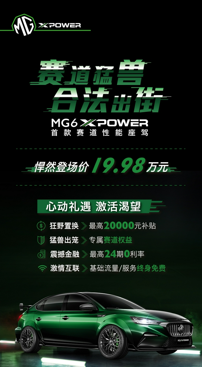 2021粤港澳车展：MG6 XPOWER正式上市 售价19.98万元