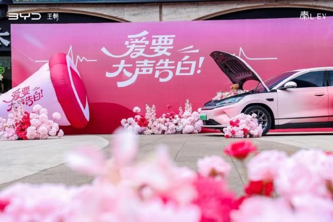 秦L EV点亮全国多处地标告白用户