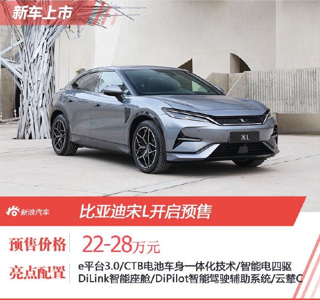预售22万元起 比亚迪宋L正式开启预售