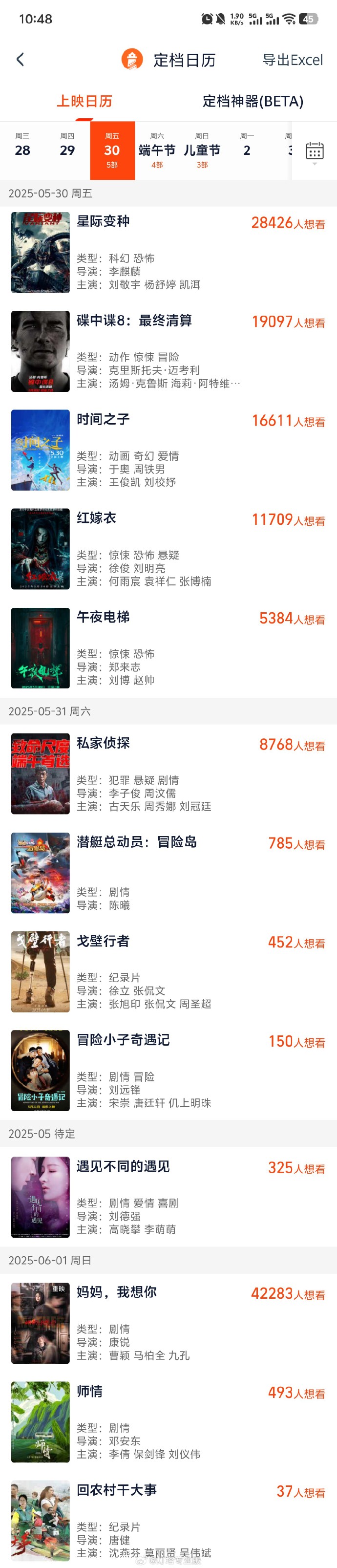 12部电影定档端午档