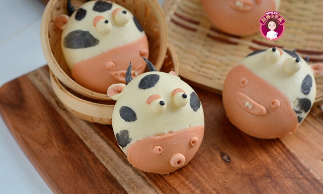 牛年,蒸几个丑萌的花牛馒头添年味儿,一次发酵省事又暄软