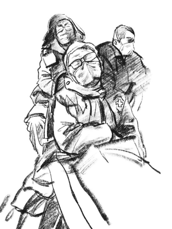 画笔速写天台县人民医院援鄂医疗队最美的战疫群像