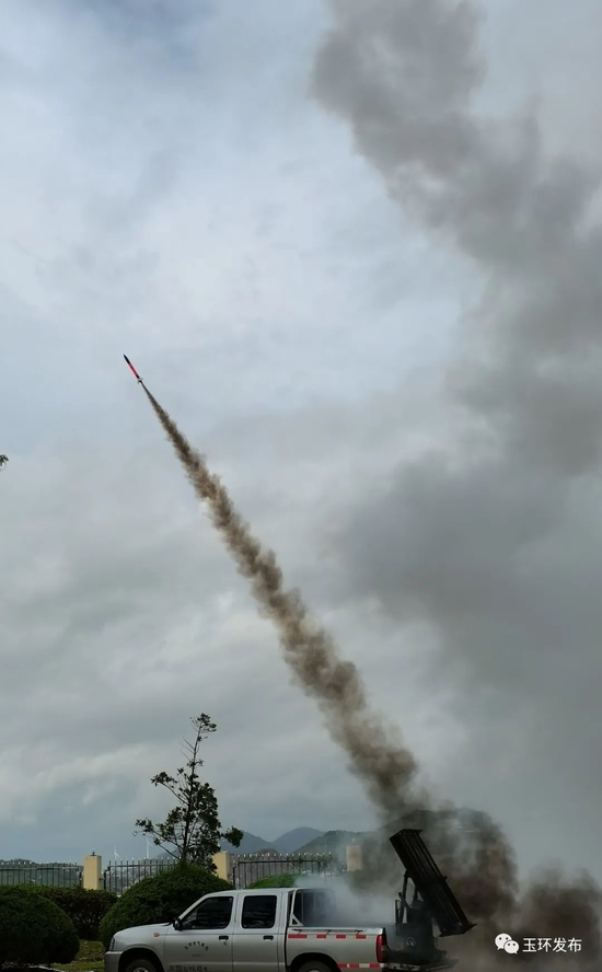 3月31日早晨玉环成功实施火箭人工增雨作业