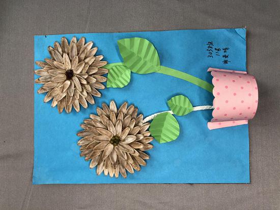 青蓝青华实验小学:小小种子画,创意无限大